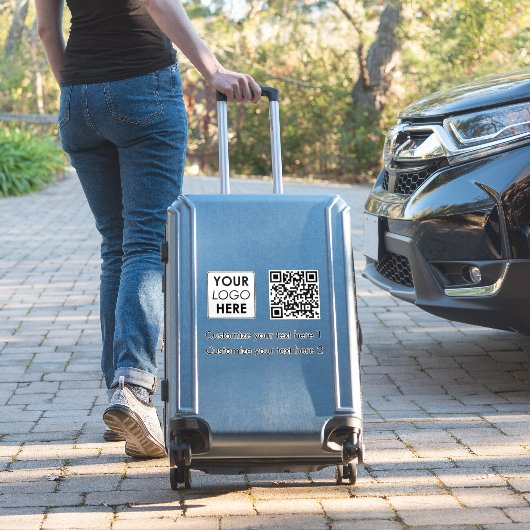 Sticker White Business Logo Entreprise Simple QR Code Text (Valise Insitu)