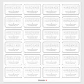 Sticker White Minimalist Handmade Artisan Gratitude  (Feuille)