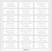 Sticker White Modern Bold Mariage Adresse d'hôte (Feuille)