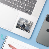 Sticker White Pelican (Ordinateur portable avec iPhone)