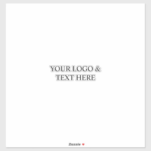 Sticker White Personalized – Your Logo & Text Here (Feuille)