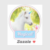 Sticker White Pony Unicorn (Feuille)