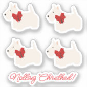 Sticker White Scottish Terrier Tartan (Recto)