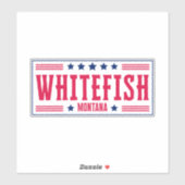 Sticker WHITEFISH MONTANA Étoiles & rayures (Feuille)