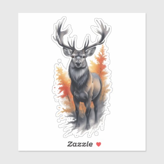 Sticker Whitetail Buck Custom-Cut Vinyl (Feuille)