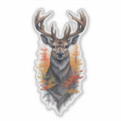 Sticker Whitetail Buck Custom-Cut Vinyl (Devant)