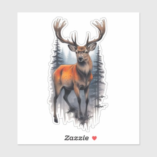 Sticker Whitetail Buck Custom-Cut Vinyl (Feuille)