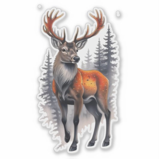 Sticker Whitetail Buck Custom-Cut Vinyl (Devant)
