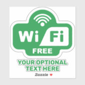 Sticker Wi-Fi gratuit avec texte personnalisé (Feuille)