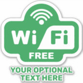 Sticker Wi-Fi gratuit avec texte personnalisé (Devant)