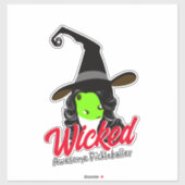 Sticker Wicked Awesome Pickleballer Green sorcière Hallowe (Feuille)