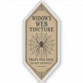 Sticker Widow's Web Tincture - Halloween Apothecary Label (Devant)