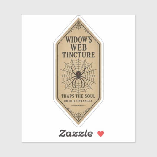 Sticker Widow's Web Tincture - Halloween Apothecary Label (Feuille)