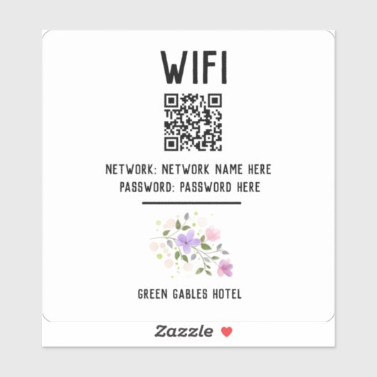 Sticker WiFi de l'hôtel avec code QR (Feuille)