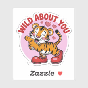 Sticker Wild About You - Drôle Tiger Baiser