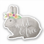 Sticker Wild & Free | Citation de la Couronne fleur de lap (Devant)