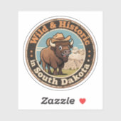Sticker Wild & Historic_ South Dakota Retro Western (Feuille)