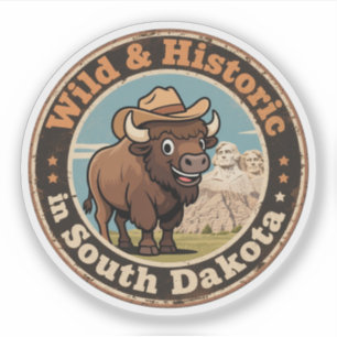 Sticker Wild & Historic_ South Dakota Retro Western