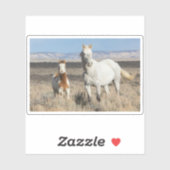 Sticker Wild Horses at Home in the Sandwash Basin (Feuille)