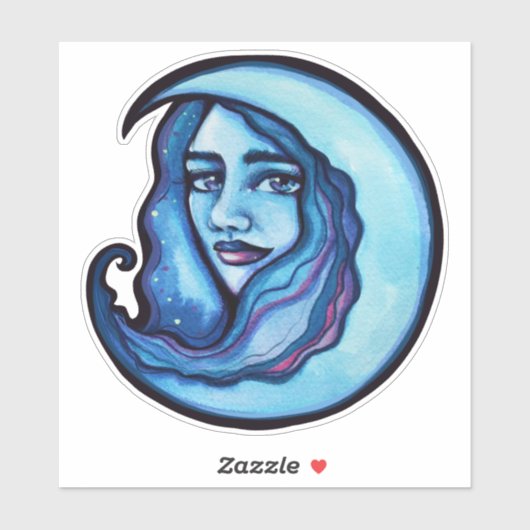 Sticker Wild MoonEnfant déesse Lune Enfant sorcière (Feuille)