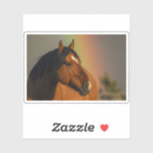 Sticker Wild Stallion, Golden Light and Rainbow (Feuille)