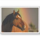 Sticker Wild Stallion, Golden Light and Rainbow (Devant)