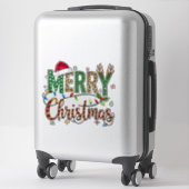 Sticker Wild & Whimsical Merry Christmas Leopard Print  (Sur valise)