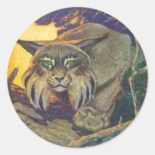Sticker Wildlife Bobcat Kat Hunt Twilight Sundown