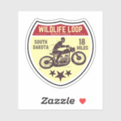 Sticker Wildlife Loop Road moto road trip sud dako (Feuille)