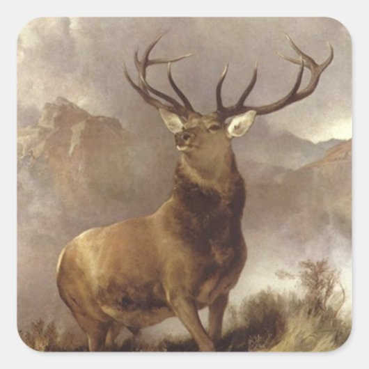 Sticker Wildlife Majestic Bull Elk Mountain Storm (Devant)