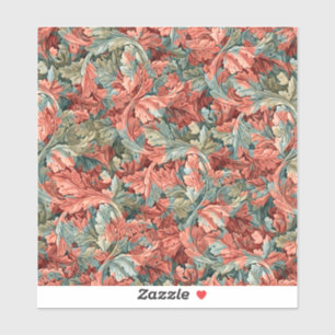 Sticker William Morris Acanthe Rouille Rouge Sauge Vert