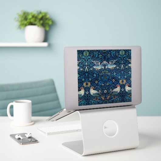 Sticker William Morris Blue Birds Tapestry Classic (Ordinateur portable sur le bureau)