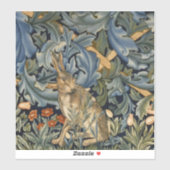 Sticker William Morris Forest Rabbit Floral Art (Feuille)