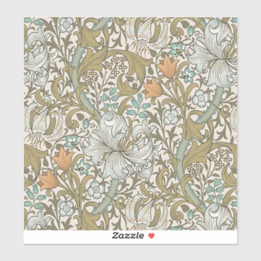 Sticker William Morris Golden Lily Blue Gold Classic (Feuille)