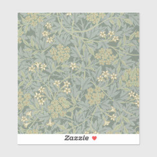 Sticker William Morris Jasmine Bleu Vert Art Botanique
