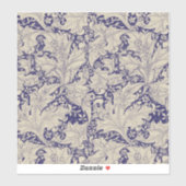 Sticker William Morris Wallflower bleu damas floral (Feuille)