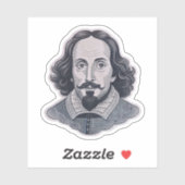 Sticker William Shakespeare portrait Hamlet illustration (Feuille)