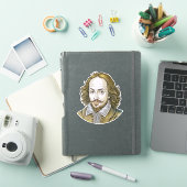Sticker William Shakespeare portrait illustration Or (Couverture iPad)