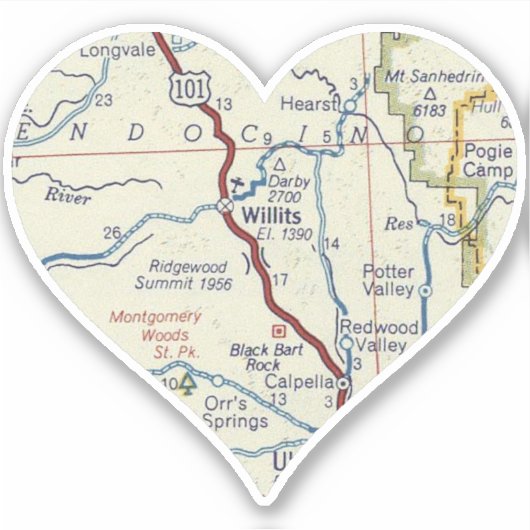 Sticker Willits California (Devant)