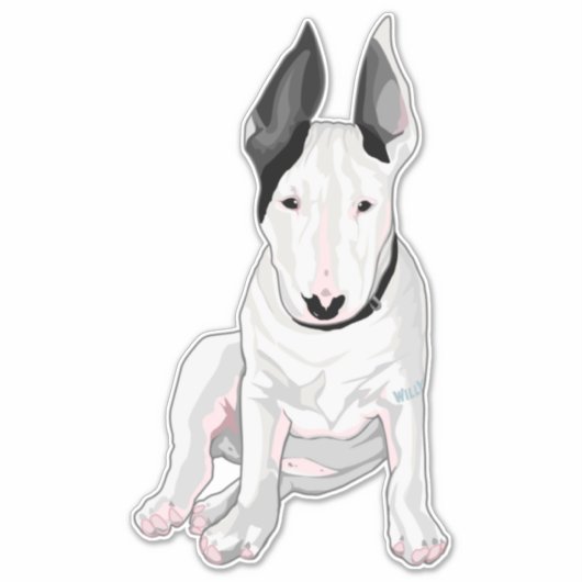 Sticker "WILLY" Bull Terrier (Devant)