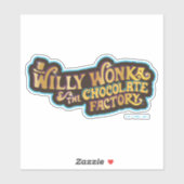 Sticker Willy Wonka et le logo de l'usine de chocolat (Feuille)