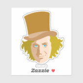 Sticker Willy Wonka Stenciled Face Graphic (Feuille)