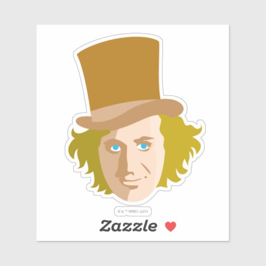 Sticker Willy Wonka Stenciled Face Graphic (Feuille)