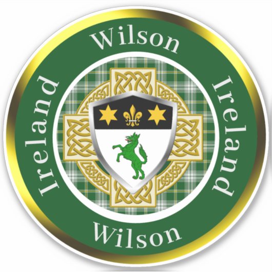 Sticker Wilson Irish Shield/Celtic Cross Personnalisé (Devant)