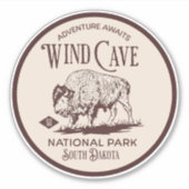 Sticker Wind Cave National Park South Dakota (Devant)