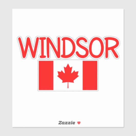 Sticker Windsor Canada Drapeau canadien Couleur foncée, wi (Feuille)