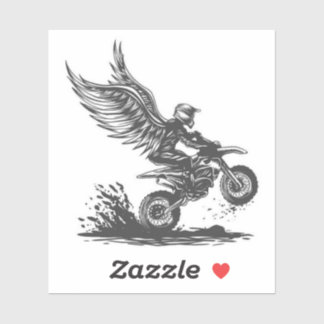 Sticker Winged Dirt Bike Rider – Fantasy Motorcycle Sticke