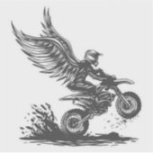 Sticker Winged Dirt Bike Rider – Fantasy Motorcycle Sticke (Devant)