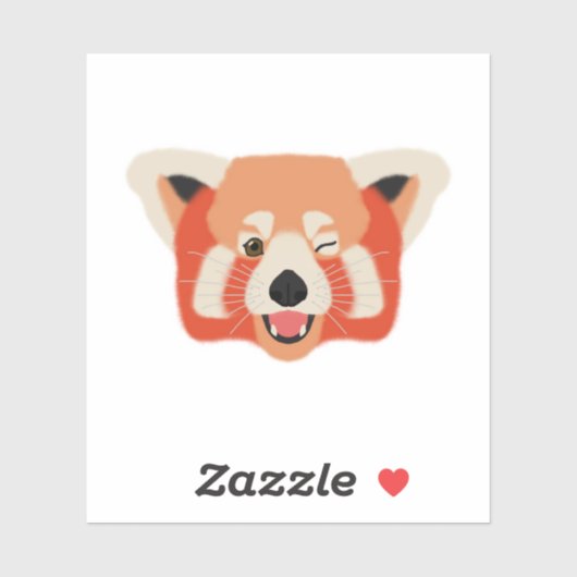 Sticker Winky Red Panda (Feuille)