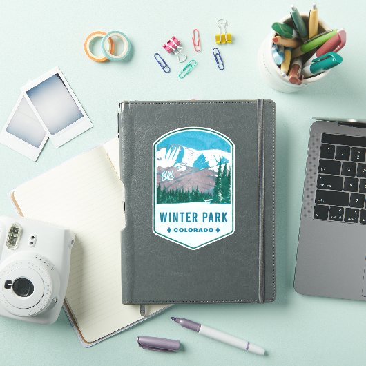 Sticker Winter Park Colorado Ski Badge (Couverture iPad)